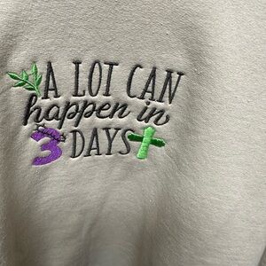 A Lot Can Happen Gildan Beige Heavy Blend Sweatshirt